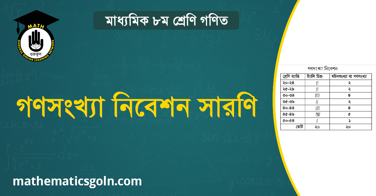 গণসংখ্যা নিবেশন সারণি